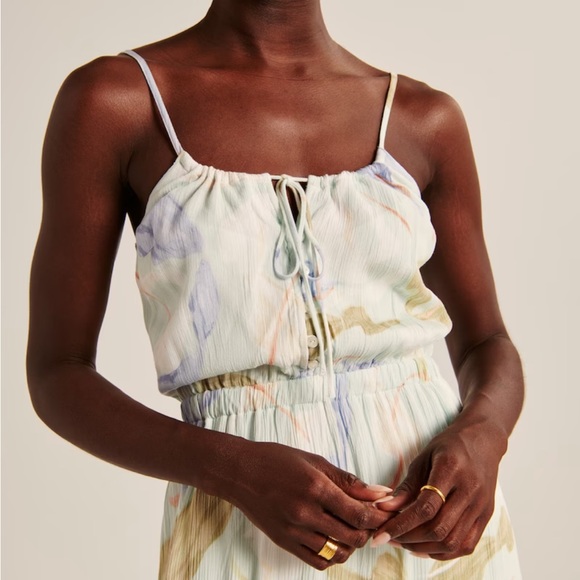 NWT Abercrombie & Fitch Easy Waist Midaxi Dress - Picture 5 of 9